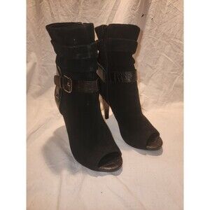 GUESS womens black bootie/boot PEEP TOE size 6.5 M